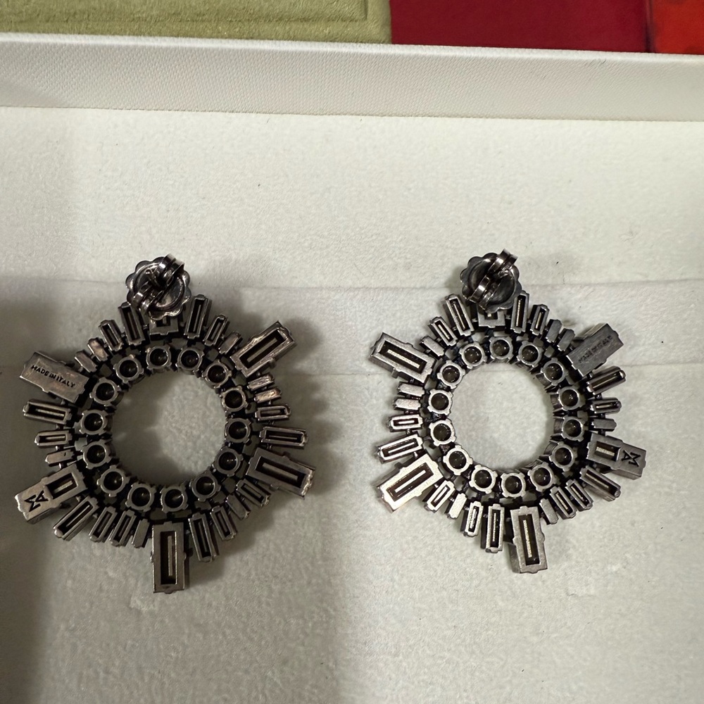 Authentic Amina Muaddi mini begum earrings black diamond - Picture 6 of 10